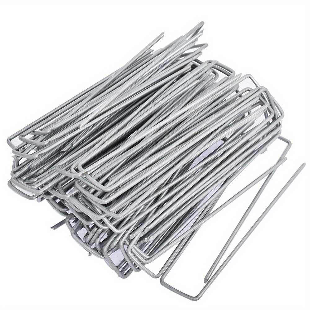 

200 Pack Galvanized Garden Landscape Ground Nails Stakes Pins Spikes Pegs U-shaped 6 11 Gauge Steel Fit For Securing Barrier Fabric Landscape Lawn