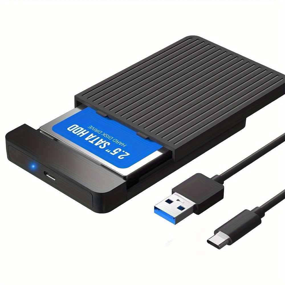 6.35cm Usb3.0 3.1 Hard Drive Case External For Enclosure Usb To Sata Hard Pocket For Hdd 2.5 Ssd Notebook Adapter(hard Disk Not Included)