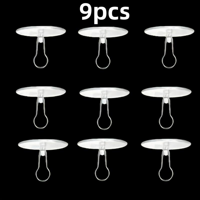 TEMU 9 Pezzi Mini Ganci Trasparenti per Soffitto - Ganci Decorativi per Feste di Natale, Forte Adesivo Senza Trapano, Decorazione Domestica in