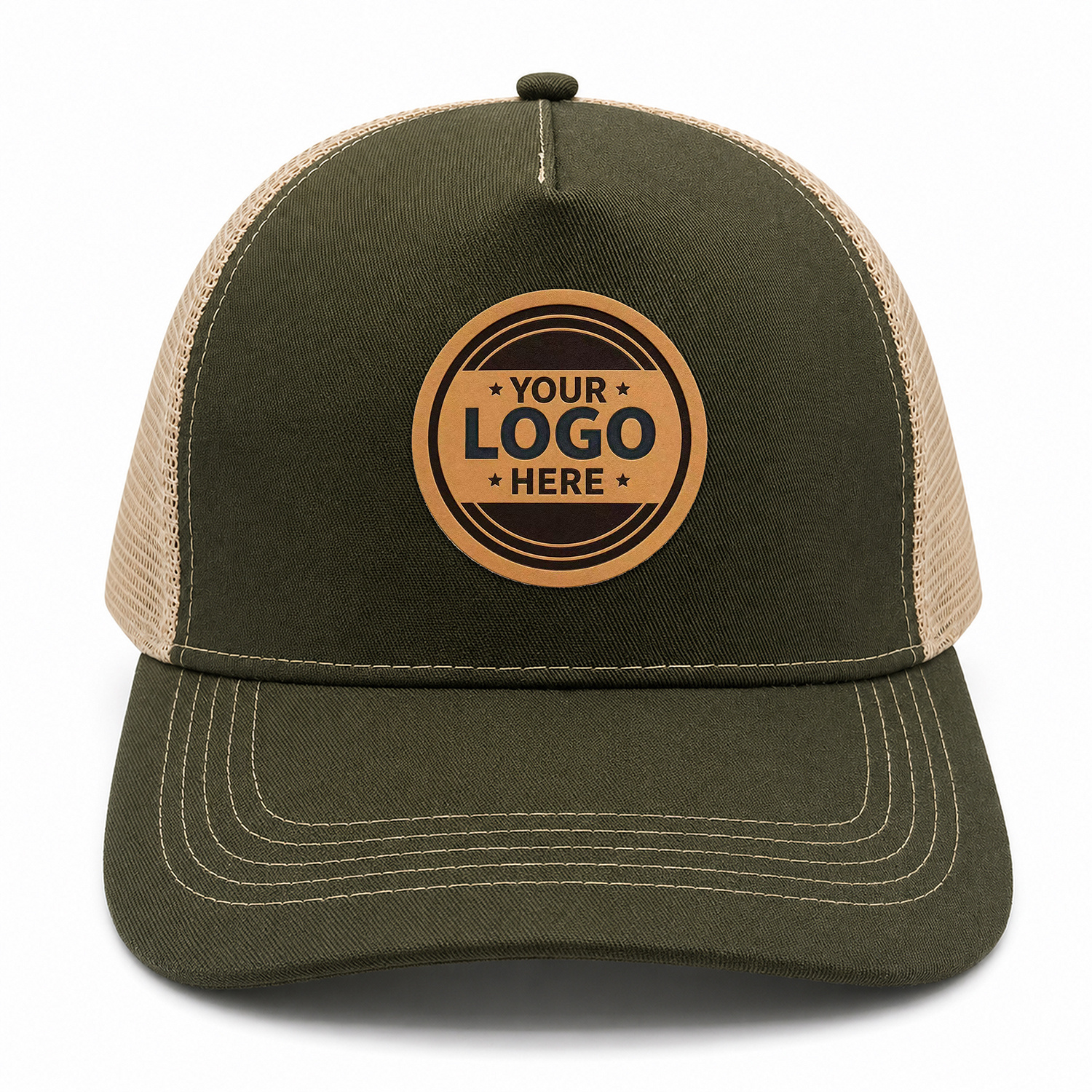 TEMU 1pc Personalized Round Patch Trucker Hat, Custom Photo, Portrait, Logo, Text Or Artwork, Vintage Mesh Baseball Cap, Adjustable Snapback Outdoor