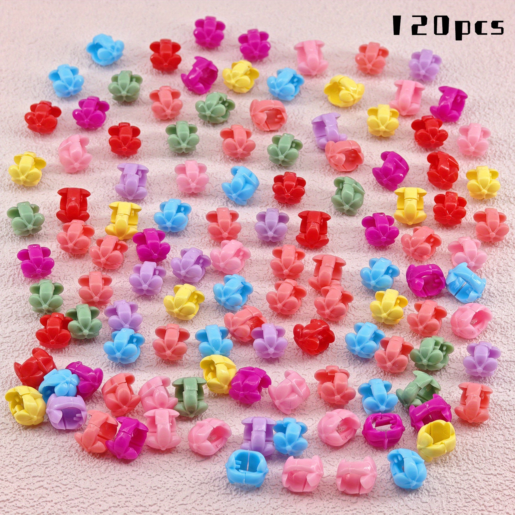 120pcs Hair Braids Beads Headwear Cute Plastic Hairpins Claw Clips For Women Hair Additions Loc Hair Jewelry For Braids For Women