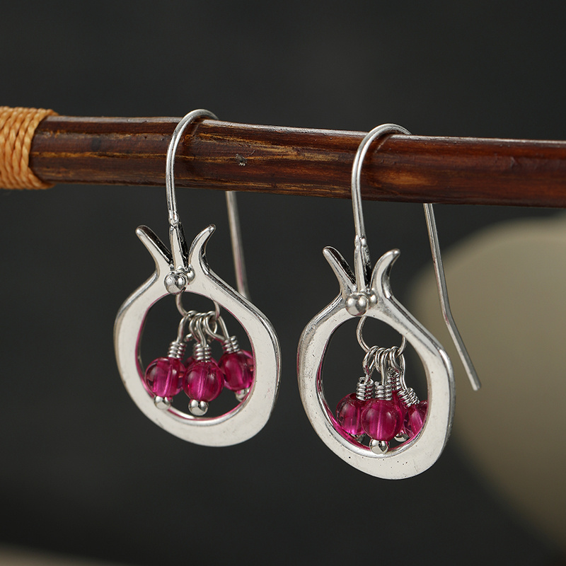 TEMU Pendientes colgantes retro con forma de calada, pendientes colgantes de semillas de , adiciones elegantes para mujeres, exquisito regalo para