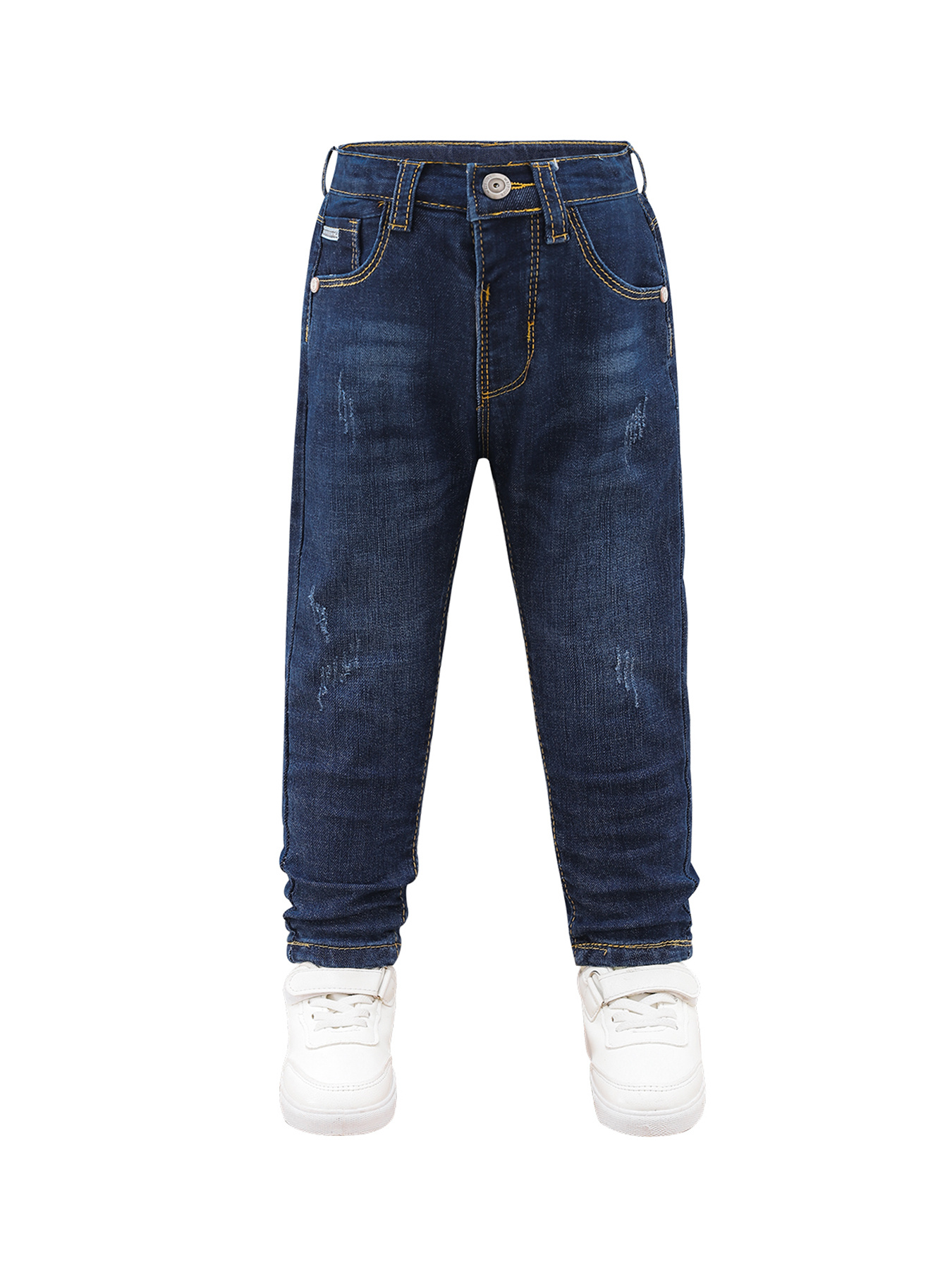 Boys Stretch Denim Jeans - Classic Comfortable Fit, Rugged Style for All-Day Play - Premium Quality Cotton Blend, Boys' Regular Straight-Fit Jeans 2-14T
