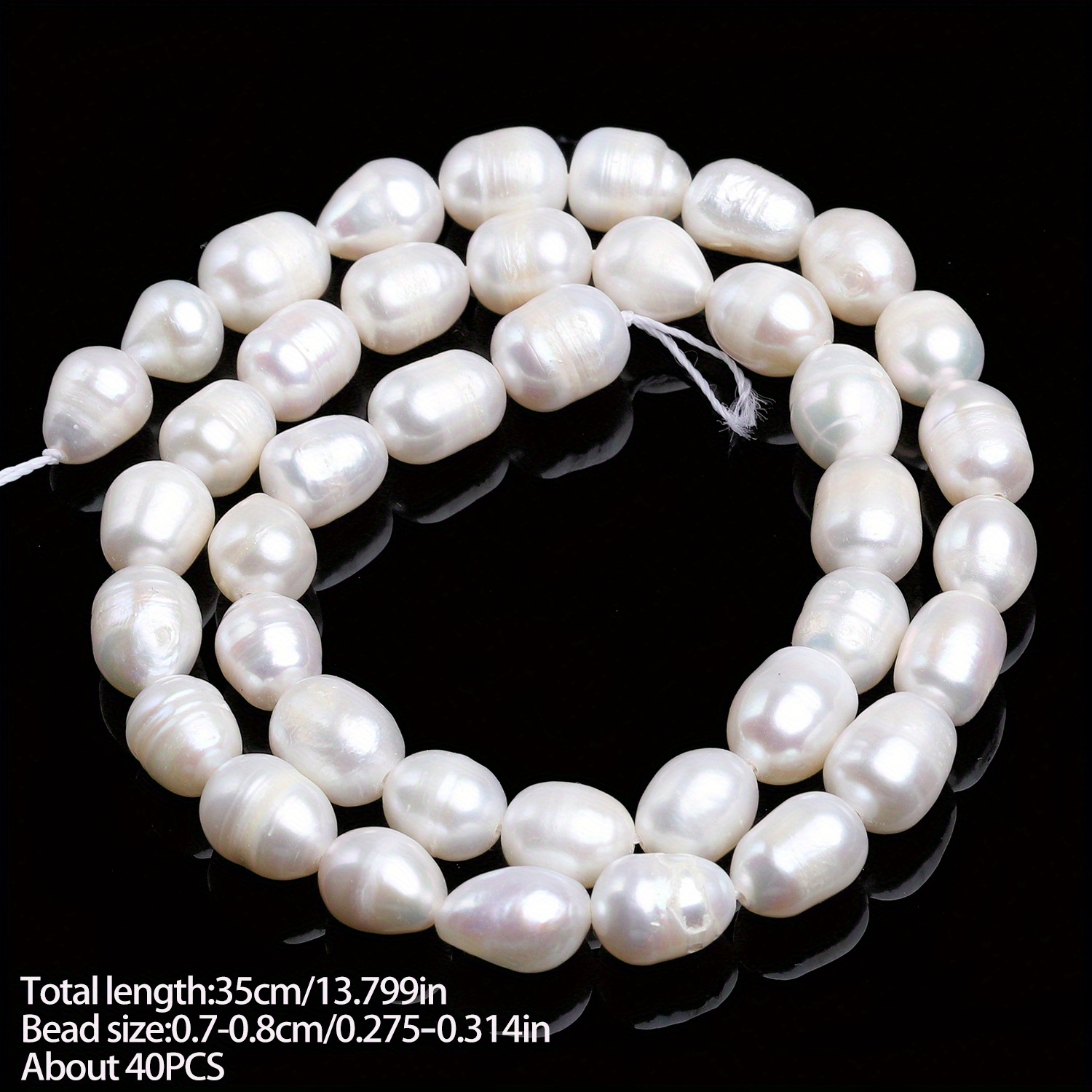 TEMU Aaa Pearl Beads White Gorgeous Oval Shape Loose Spacer Beads For Jewelry Making Diy Elegant Bracelets Necklace Earrings For Women Accessories