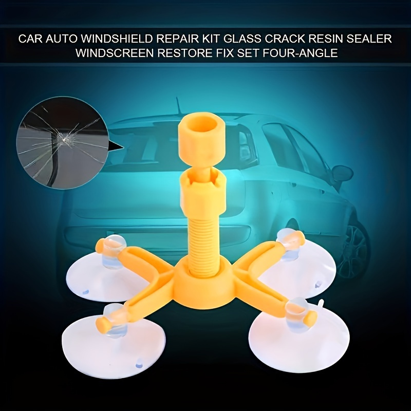 

Windshield Repair Kit For Chips & , Quick Apply Resin, Plastic Material, With Suction Seals For Vehicle Glass Fix