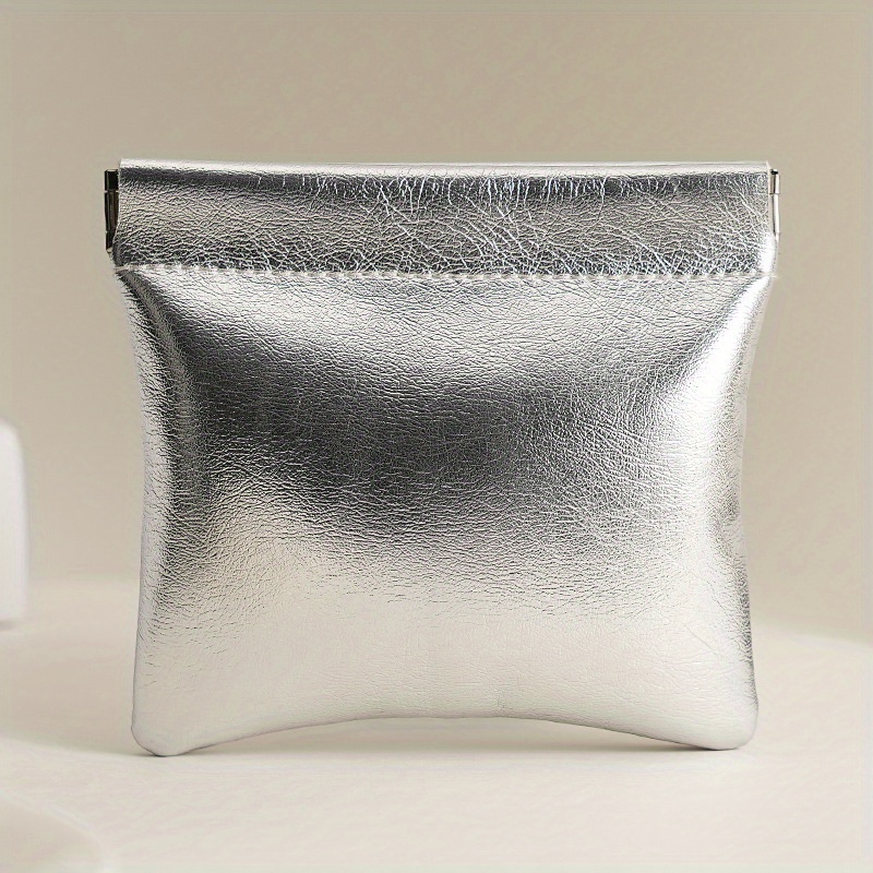 Metal Spring Clip Storage Pouch, Portable Auto-closing Coin Purse, Multi-functional Carry-on Pouch For Lipstick And Data Cables