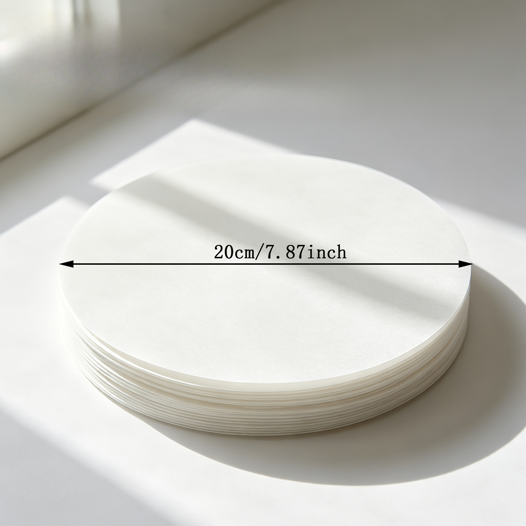 95pcs Oil-Proof Non-Stick White Round Baking Paper, Disposable