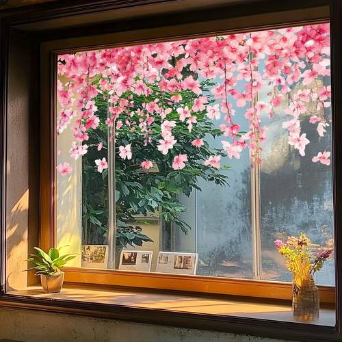 creative flower static window stickers window stickers living room kitchen bedroom home wall stickers