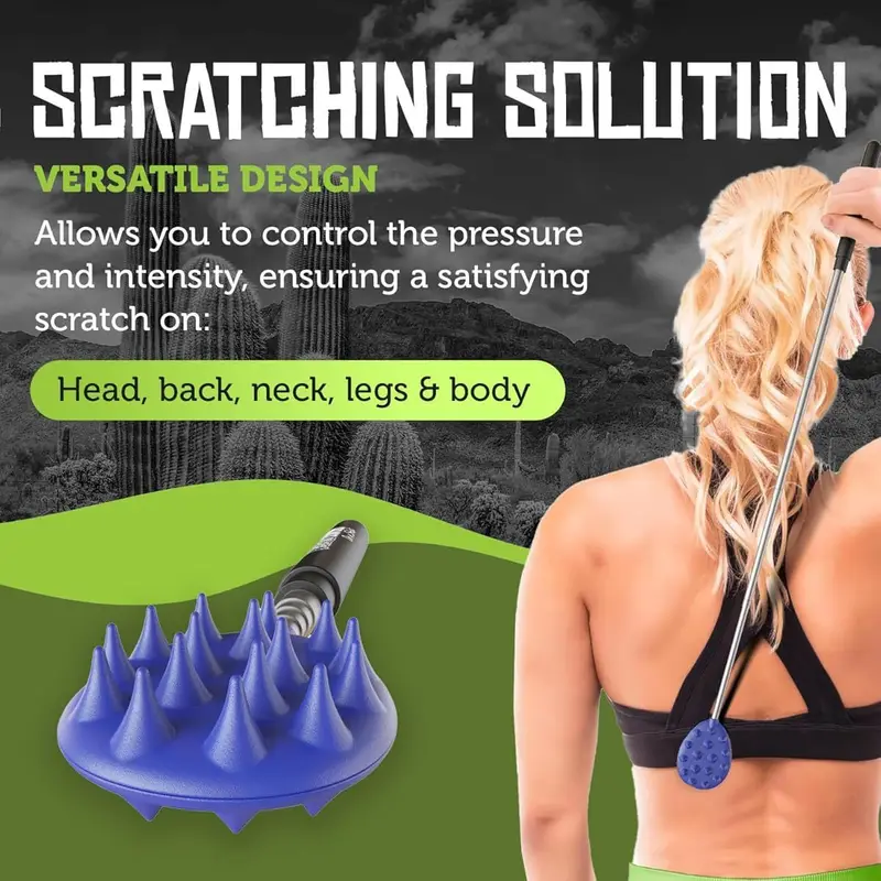 extendable back scratcher long stick double side back scratcher for adults gifts for men women reliever for back head and body can extend up to 24 5 inches blue Product details 3