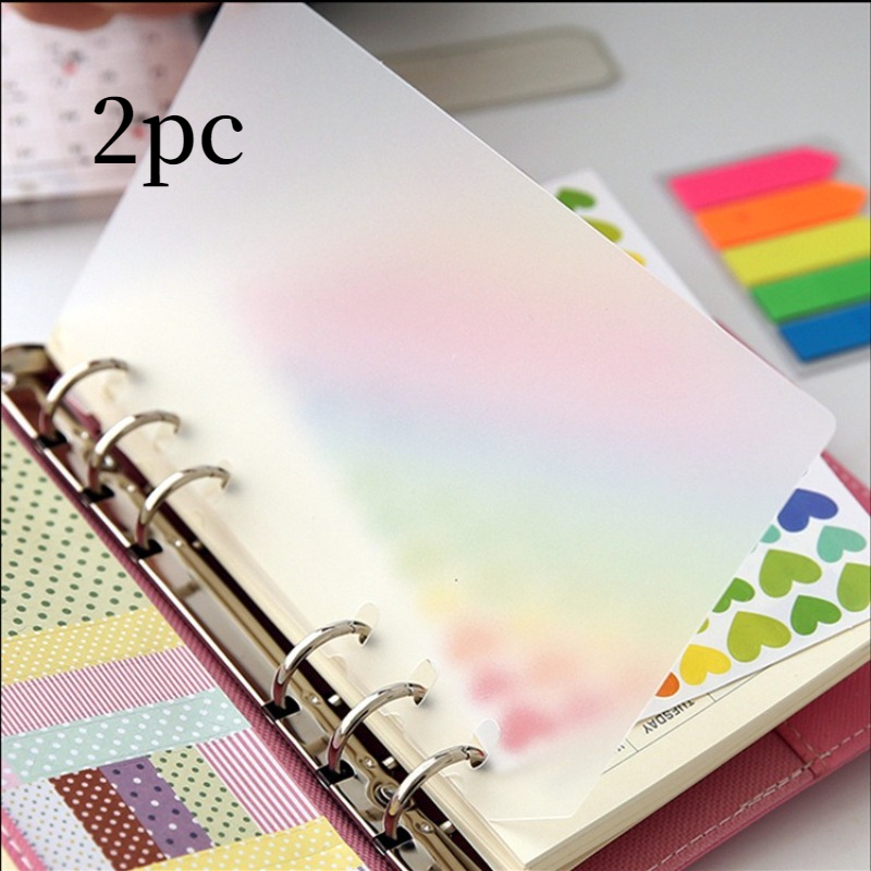 TEMU 2pcs A5 A6 Paper Partition And Baffle Transparent Universal Notebook Partition Diary Inner Page Protection Board Loose Leaf Transparent Pp Board