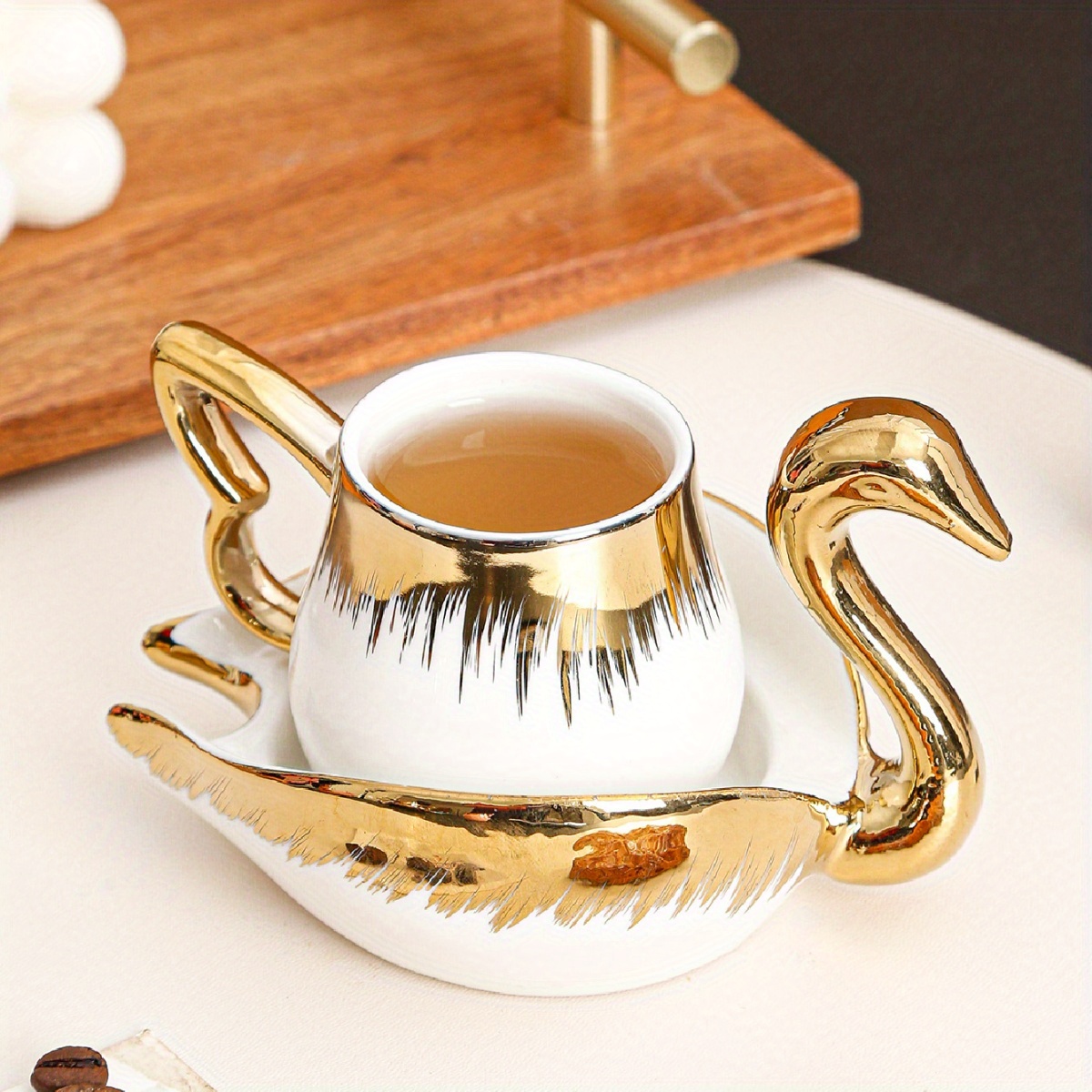 Image of 1set Ceramic Coffee Cup Saucer Home Kitchen Dining Room Coffee Cup For Tea Coffee Juice Suitable For Outdoor Wedding Party Gift Birthday