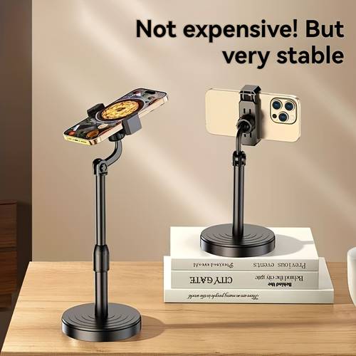 1pc adjustable height multi angle abs smartphone holder durable tripod base stable clamp suitable for video viewing photography gaming calling car mount phone holder sturdy structure remote work special
