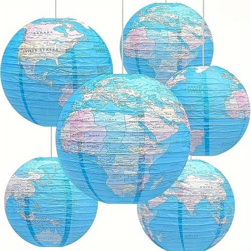 item picture paper lanterns shaped like globes earth day decorations classroom and travel themed parties