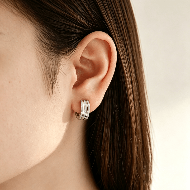 Light Luxury Multi-Layer C-Shaped Wide Hoop Earrings