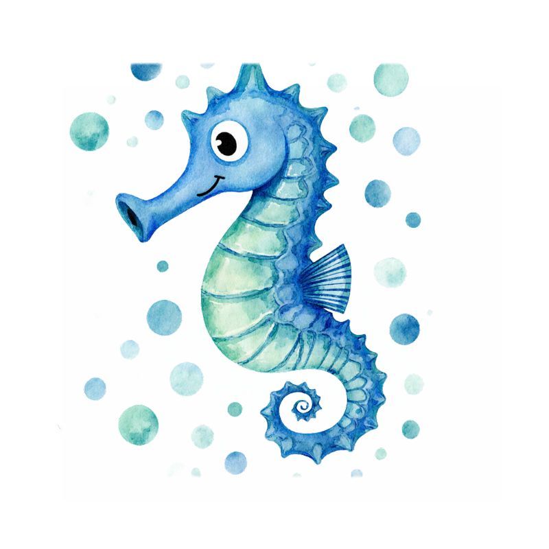 TEMU 1pc Self-adhesive Waterproof Seahorse Bathroom Wall Sticker - Removable Ocean Themed Decal Suitable For Shower, Bathtub, Toilet - Art With Hues,