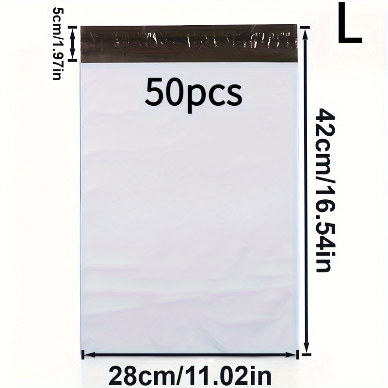 TEMU S(20*30cm), M(25*35cm), L(28*42cm), XL(35*50cm), XXL(45*60cm). 50 sacs de pour le stockage et l'expédition d'enveloppes, sacs d'emballage en