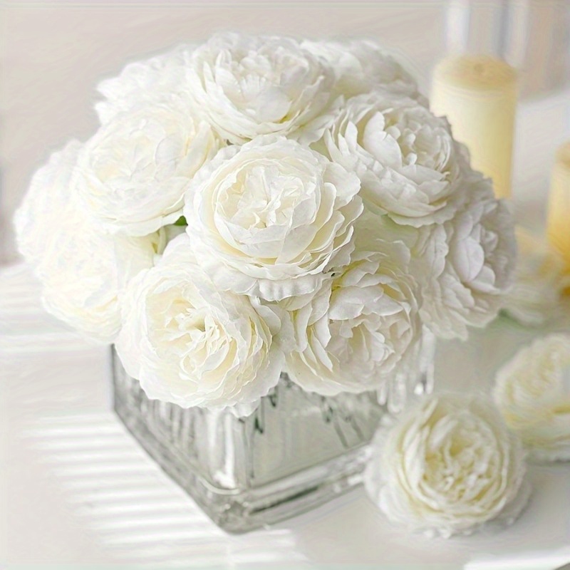 20pcs artificial   heads classic bohemian style plastic imitation peonies with stems for weddings diy floristry parties table decor vase fillers valentine s day mother s day eid   wreath day decorations