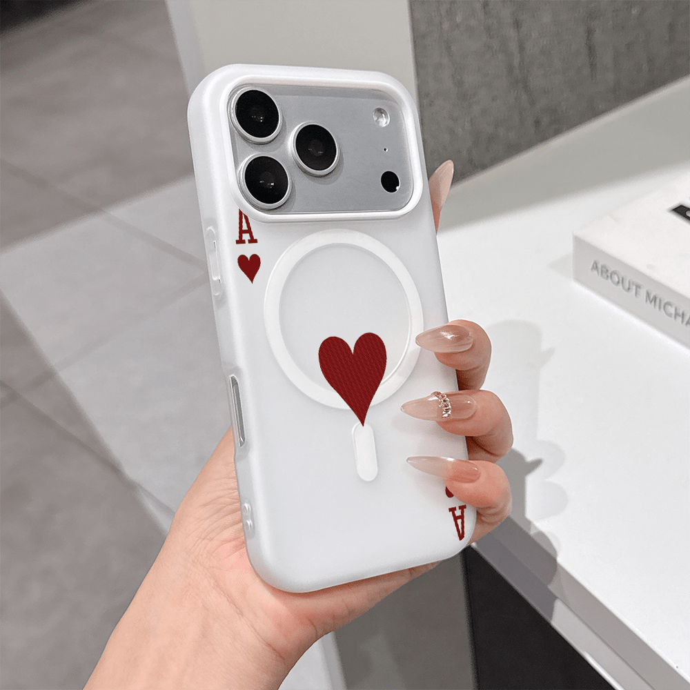 TEMU Coque de téléphone - Coque de téléphone jelly style nouveau 2026 avec carte cœur Ace pour Iphone 17 Pro Max/16 Pro/15/14 Plus Compatible avec