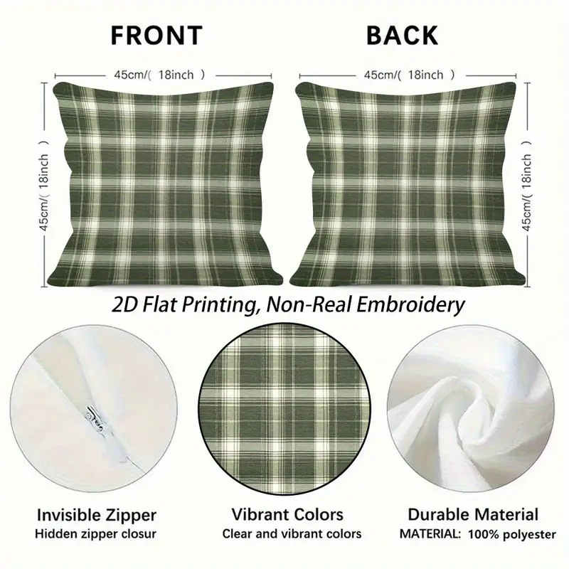 4pcs pillowcases double sided two dimensional solid hidden zipper soft comfortable game room graduation season and decoration no insert machine washable retro style modern embroidery effect durable fabric easy to c Product details 1