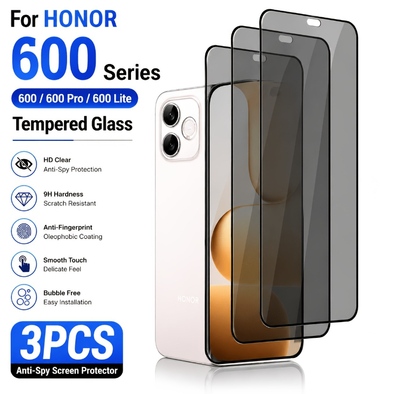 TEMU 3-pack Full-screen 3d Anti-spy Tempered Glass Screen Protectors, 9h Hardness Tempered Glass Material Anti-fingerprint Anti-scratch Screen