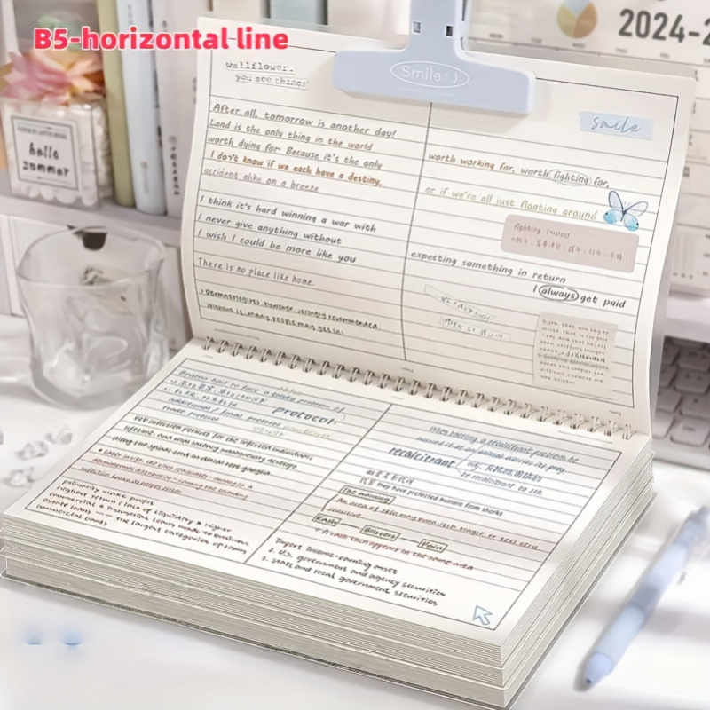 E-shop B5 Notizbuch, Einfaches Design, Horizontale Anordnung, 60 Blatt/120 Seiten, Notizen, Tagebücher, Büro, Schule, Präsentation, Flache Bindung,