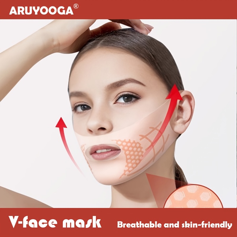 TEMU 1pc New High-end Three-color Pressure Ear-loop Face Mask (half-face, Breathable, Non-slip, Lifting And Firming), Comfortable Fabric, Upgraded ,
