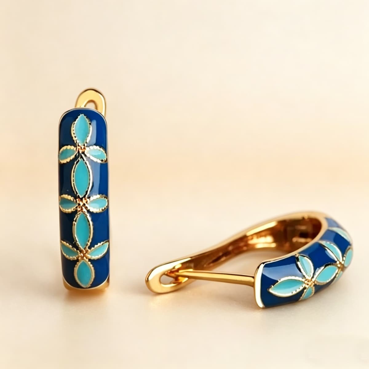 TEMU 1 Par, Pendientes de Botón de Cobre de Moda Bohemia con Exquisito Diseño Floral de Lujo, Joyería Unisex de Moda para , Adecuados para Fiestas,