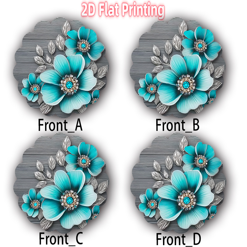 TEMU 4-pack And Silvery Floral Print Round Placemats | Suitable For Daily Use In Kitchens And Dining Rooms, Festive Atmosphere To Holiday Gatherings,