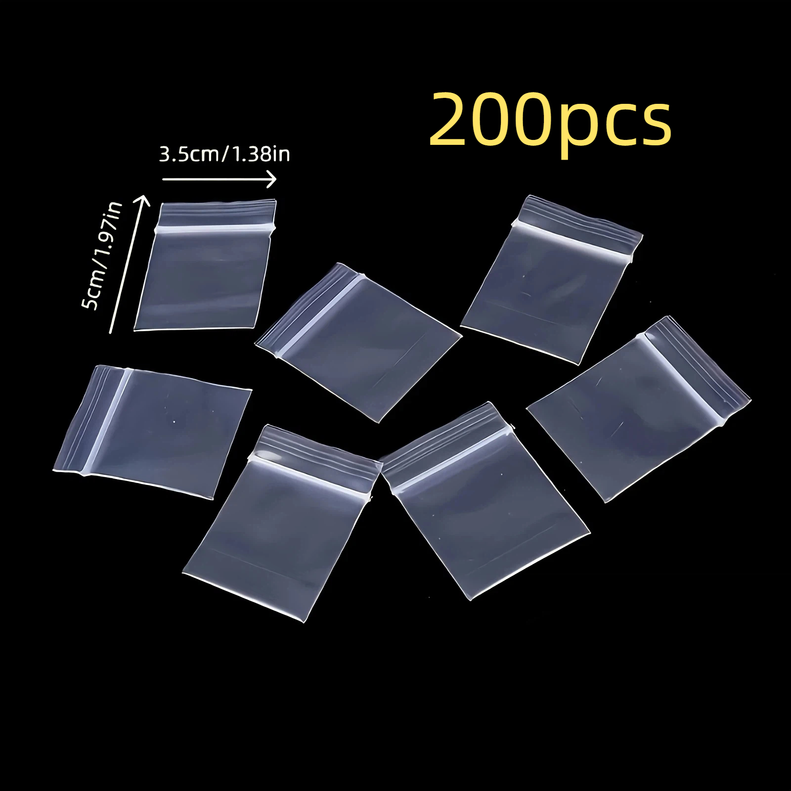 200pcs Mini Self-sealing Bags Small Plastic Bags Reusable Clear Small Baggies For Jewelry Beads Parts Tiny Items Storage Packaging Shipping