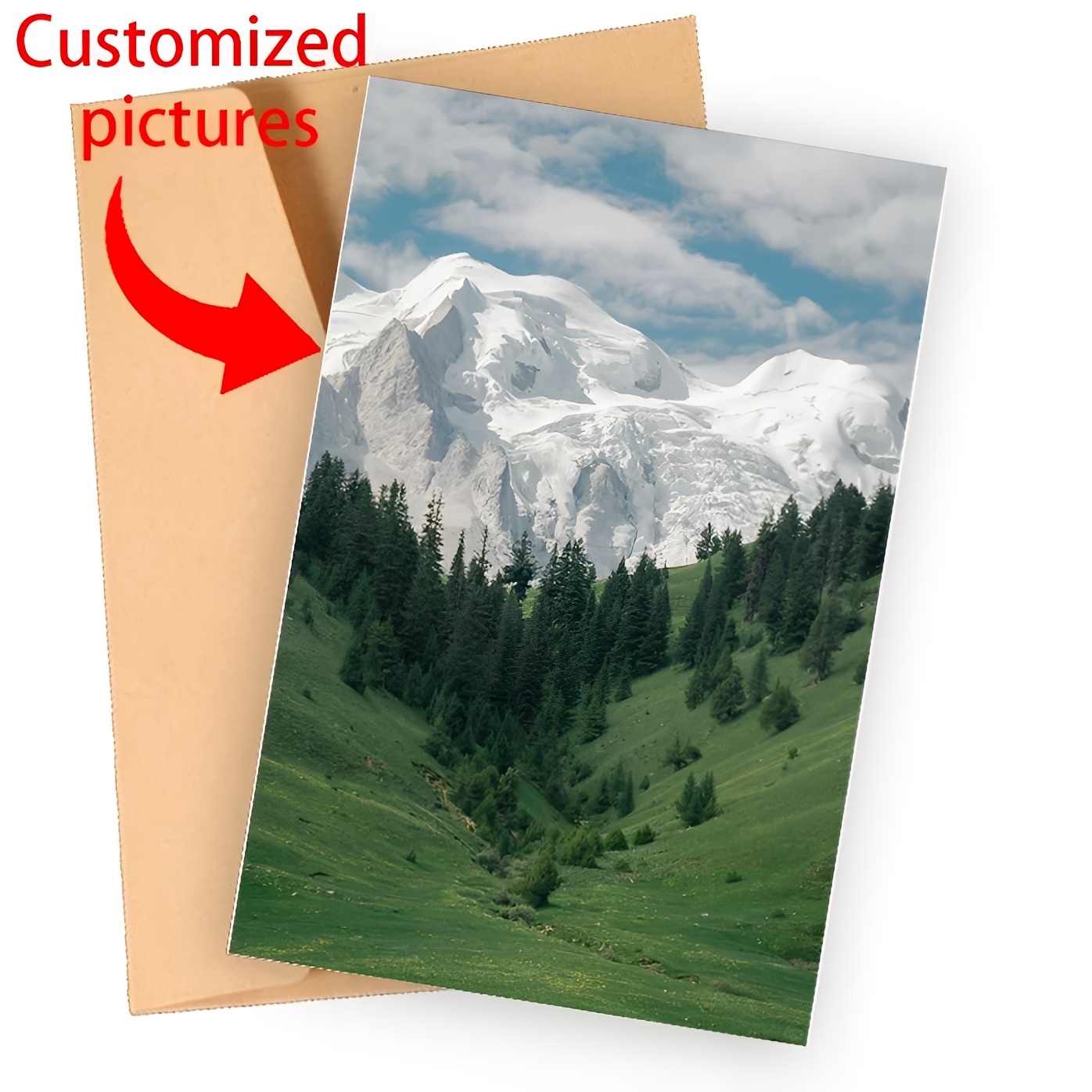TEMU 1 personalisierte Grußkarte, personalisiertes Karte- Umschlag-Set mit Muster, geeignet für Geburtstage, Verlobungen, Hochzeiten, Jahrestage,