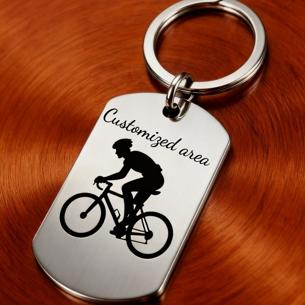 TEMU Customizable Cross-level Hot-selling Keychain, The For Cycling Enthusiasts, Laser Engraved Design, Fashionable And Popular, Suitable For , ,