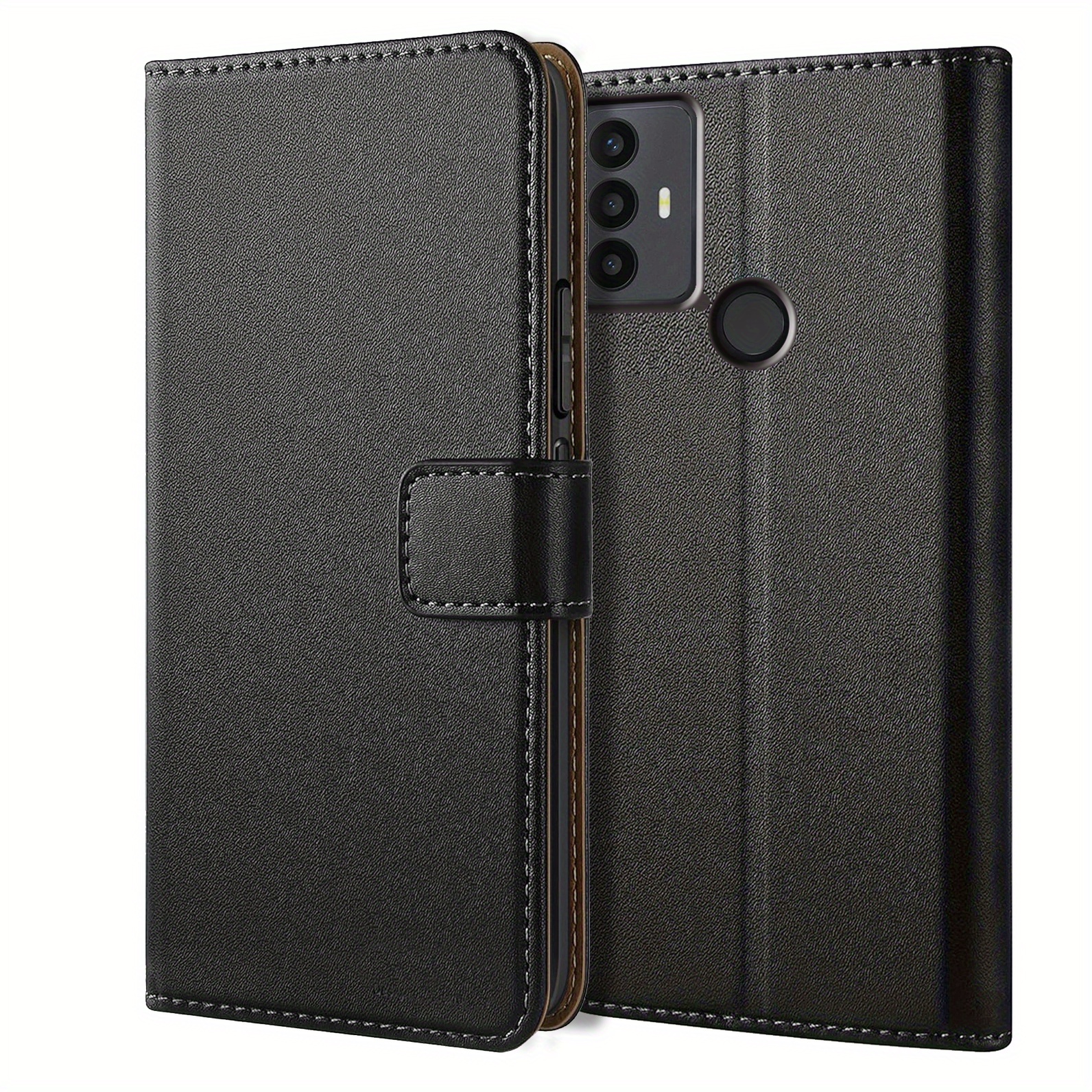 TEMU Phone Case: For Tcl 30 E / Tcl 30 Se / Tcl 306 Case With Kickstand Faux Leather Flip Protective Phone Case Cover