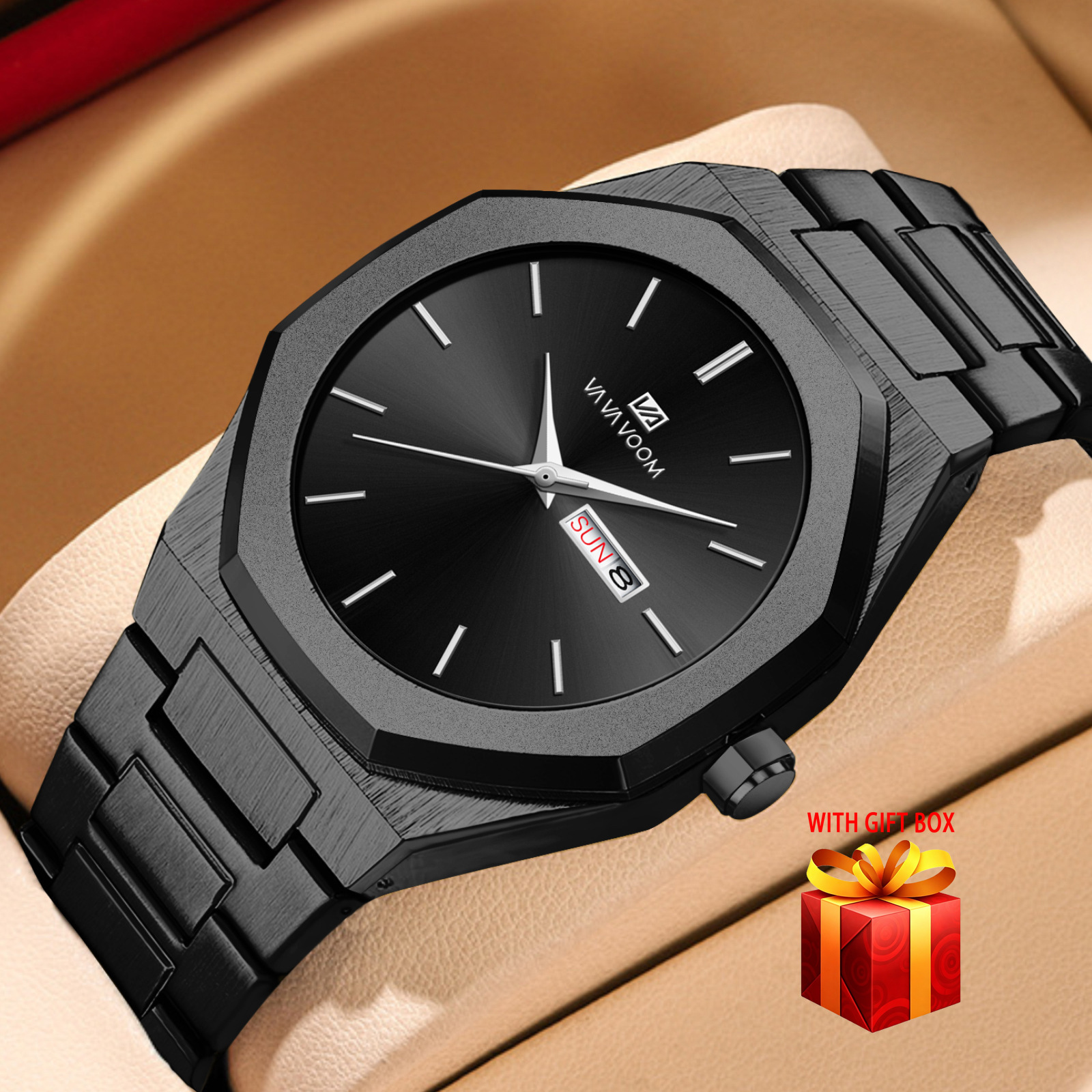 Image of Men's Business Watch, Easy Polygonal Shape Large Dial Design, Dual Calendar Function Watch, Fashionable And Casual Business Watch, Sports Watch, Watch, Best Gift For Holidays, Without Battery