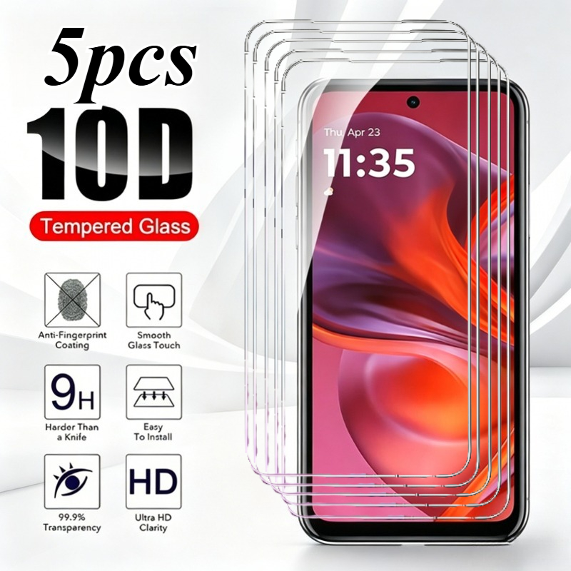TEMU 5-pack Screen Protector Film Suitable For Motorola Moto G15, G05, G35, G55, G75, G86, E15, E145g, And Anti-scratch Film Suitable For Moto G05,