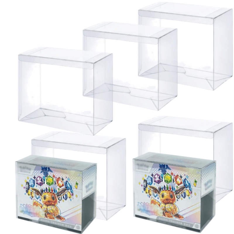 TEMU 5 Pack Clear Etb Protector Case, 0.45mm Thick Pvc, Clear Display Storage Box For Elite Trainer Boxes, Dustproof Protective Shell For Tcg