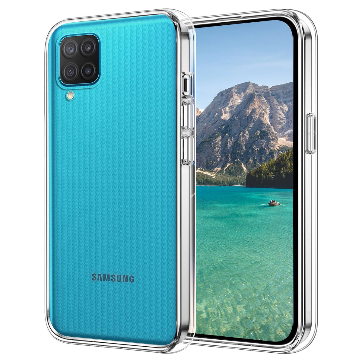 TEMU y a prueba de golpes para Samsung M12, diseñada para Galaxy M12, protección contra arañazos con un acabado y transparente.
