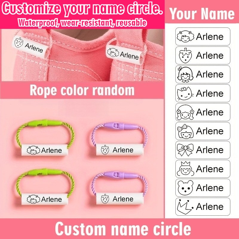 TEMU 25/35/45pcs Custom Name Tags Suitable For School, Office, & Events - Name Stickers, Lanyards, Badge Holders With Your Own Text/ For Clothing,