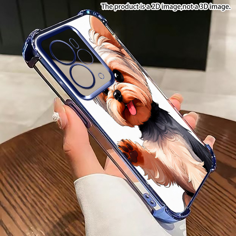 phone case 2d flat suitable for oppo realme 16t 16pro 15pro 15t 14pro 13pro 12pro 11 100  i c85 75 gt7 note80 electroplated transparent anti fall shockproof soft cover yorkshire pattern business   cute women  