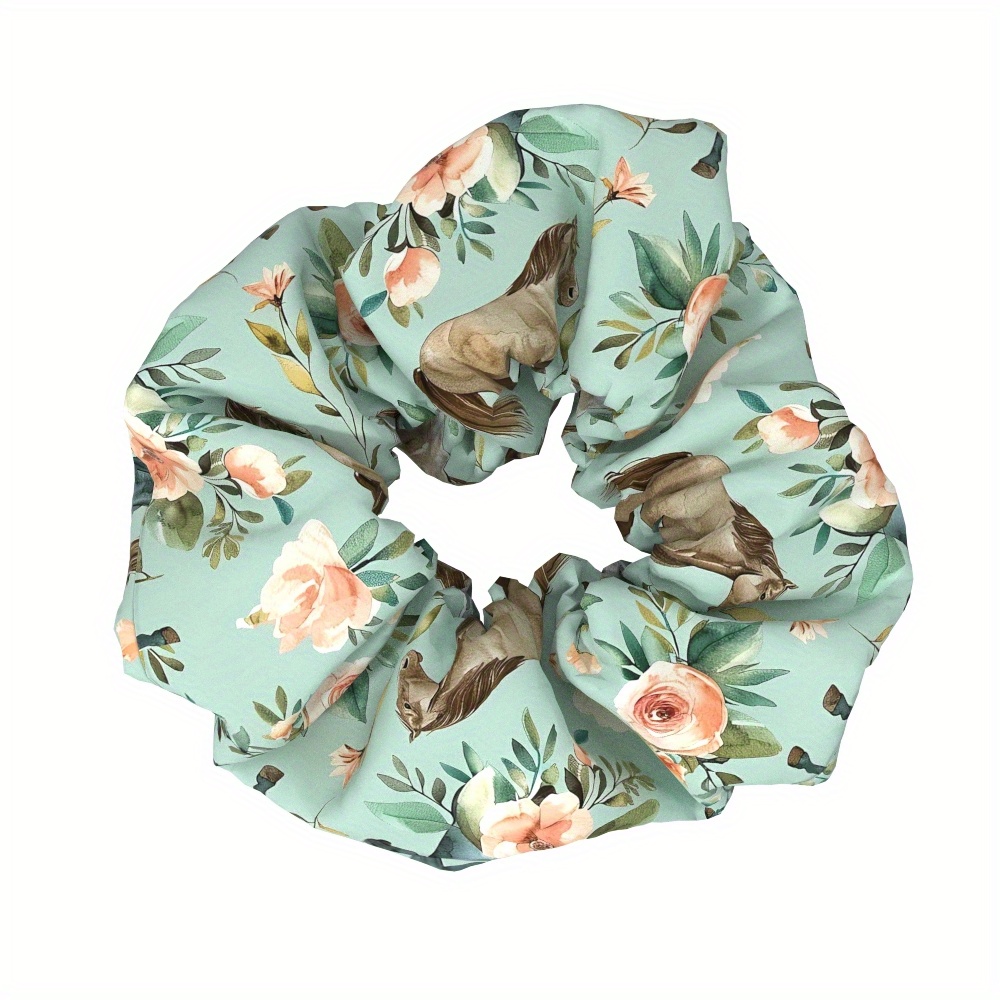 TEMU 1 pieza de elegante tejido con estampado de caballo para mujeres - Diseño encantador de animales, elástica, regalo ideal para fiestas y atuendos