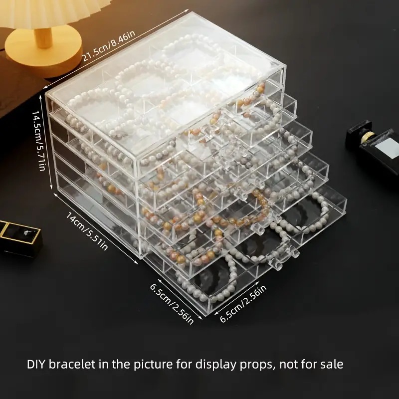 TEMU An Acrylic Jewelry Box, Earring Storage Box, Drawer, Transparent Jewelry Display Rack, Storage Rack, Aesthetic Room Decoration, Home Decoration,