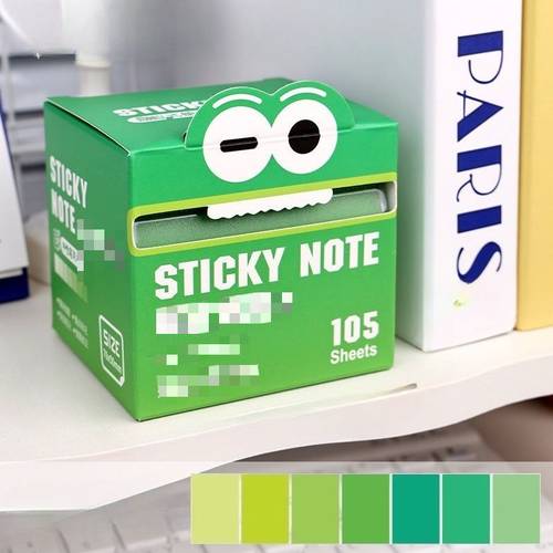 105 sheets pearlescent self sticky notes transparent retractable memo pads with cute eyes and label style partition design tear off pages for desktop organization compatible with colored coding refills