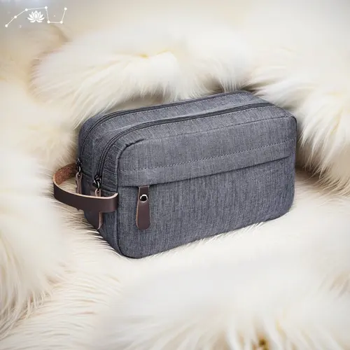 1pc large capacity travel toiletry bag multipurpose double layer cosmetic and skincare organizer portable wash bag for daily use travel essentials