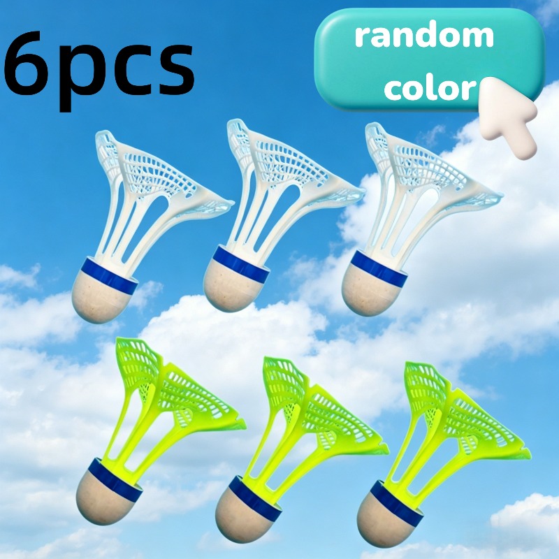 E-shop 6 Stück Verbesserte Winddichte Feder Badminton Schläger, Zufällige Farben, Hohe Qualität und Langlebig, Speziell Entwickelt, um Wind und Impakte