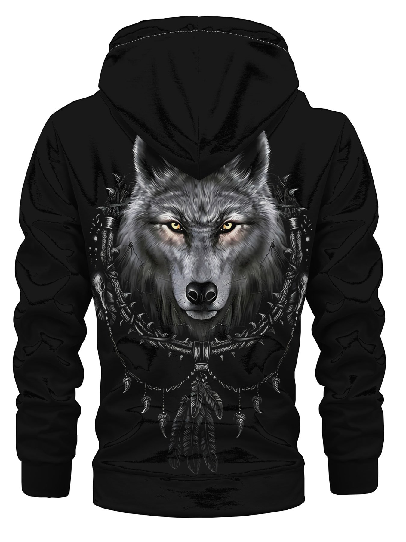 mens full zip wolf bear like animal print hooded jacket Temu