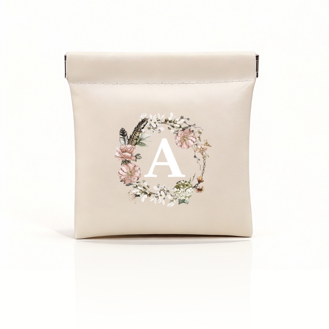 TEMU 1pc Mini Storage Pouch, Women' Purse, Self-closing Multi-functional Organizer Bag With A-z Print For And Cables - Portable Carrying Pouch