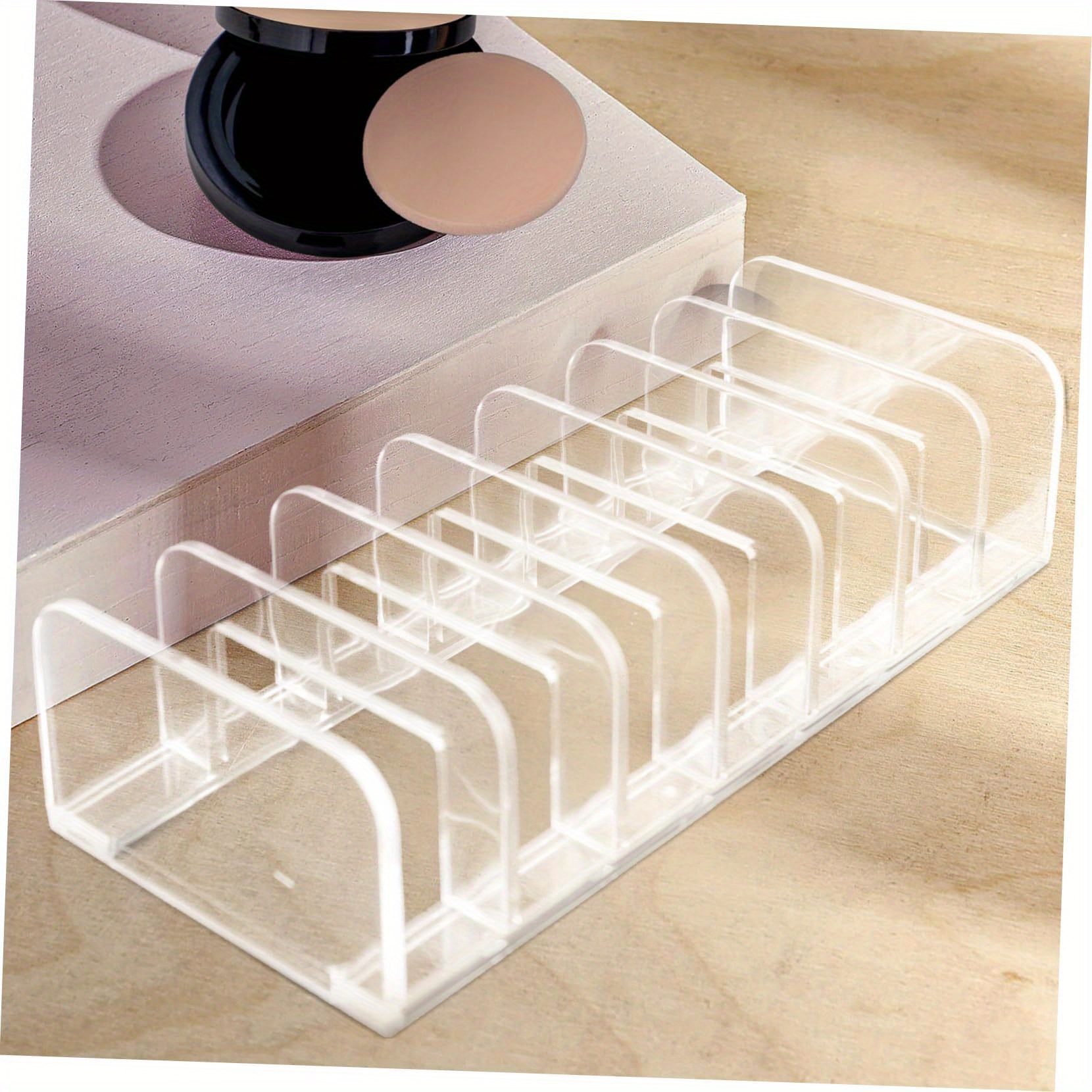 Eyeshadow Palette Organizer, 7-section Divided Clear Acrylic Makeup Organizers, Vanity Organizer For Bathroom Countertop Vanity Cabinet