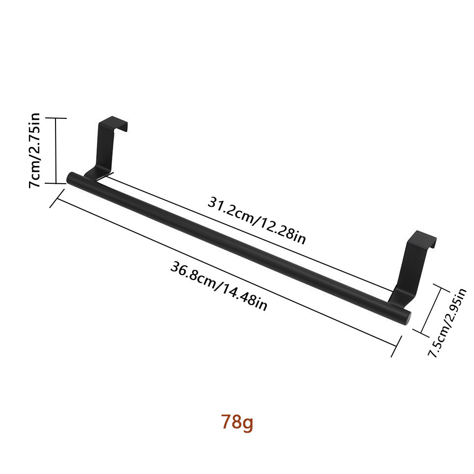 TEMU Porte-serviettes sur porte amélioré, grande taille, longueur de 36,8 cm, en acier inoxydable 403, élégant et perçage, parfait pour ranger les