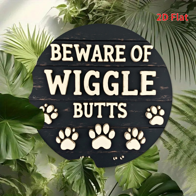 TEMU 2d Flat Printing, 1pc, Careful Wiggling Round, Suitable For , , Garages, Homes, Cafes, Man Caves, Shops, Farms, Gardens, Unique Holiday Gifts