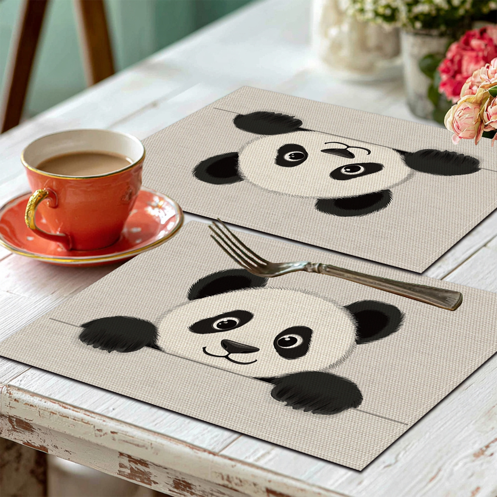 Cute Panda Patterned Placemats For Festive Dining Table Decor_voghion.com