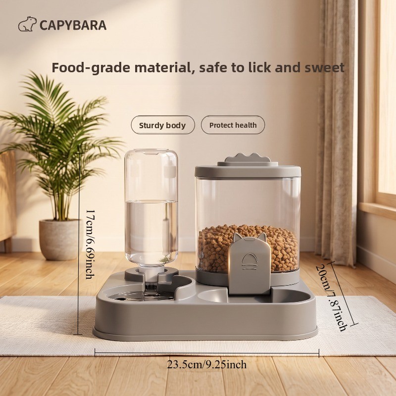 TEMU Distributore Automatico di Acqua e Cibo per con Ciotola - -9.99 L Multi-Capacit� Senza Batterie/Alimentazione a Spina, Facile da Pulire e